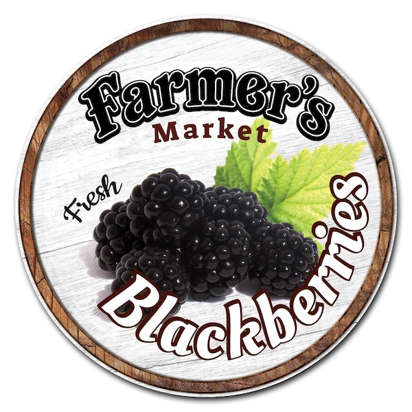 Signmission Farmers Market Blackberries Circle Corrugated Plastic Sign, C-12-CIR-Blackberries C-12-CIR-Blackberries - main